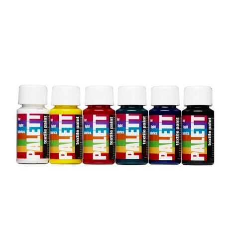 Tekstiilimaali Palett Perusv rit 6x50ml Askarteluliike Taitava